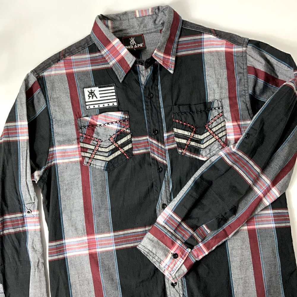 Men’s Red Ape button down shirt